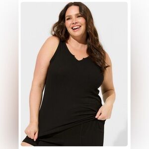 Super Soft Light Rib Knit Notch Front Plus Size Torrid Lounge Sleep Tank